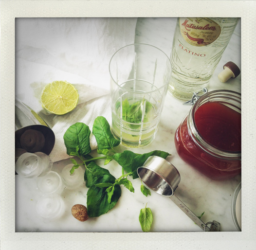 Rabarber, mojito, rhubarb, best cocktail for spring, drink, bästa vårdrink, sommardrink, muskot, nutmeg, lime, vit rom, white rum, I huvudet på Elvaelva. 